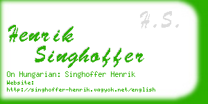 henrik singhoffer business card